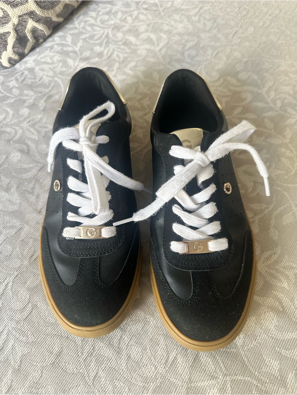 GBG Los Angeles Black and White Women's Sneakers with Gum Sole